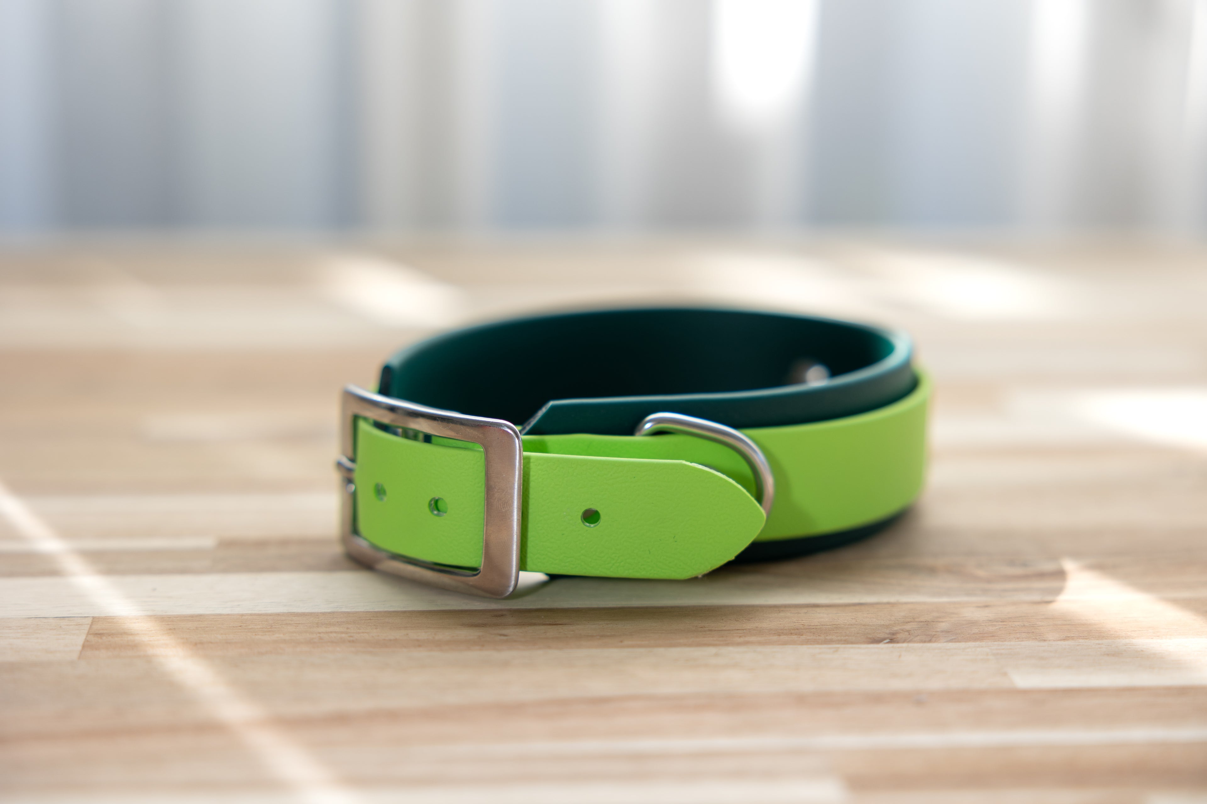Ridge Biothane Collar - Emerald and Apple Green