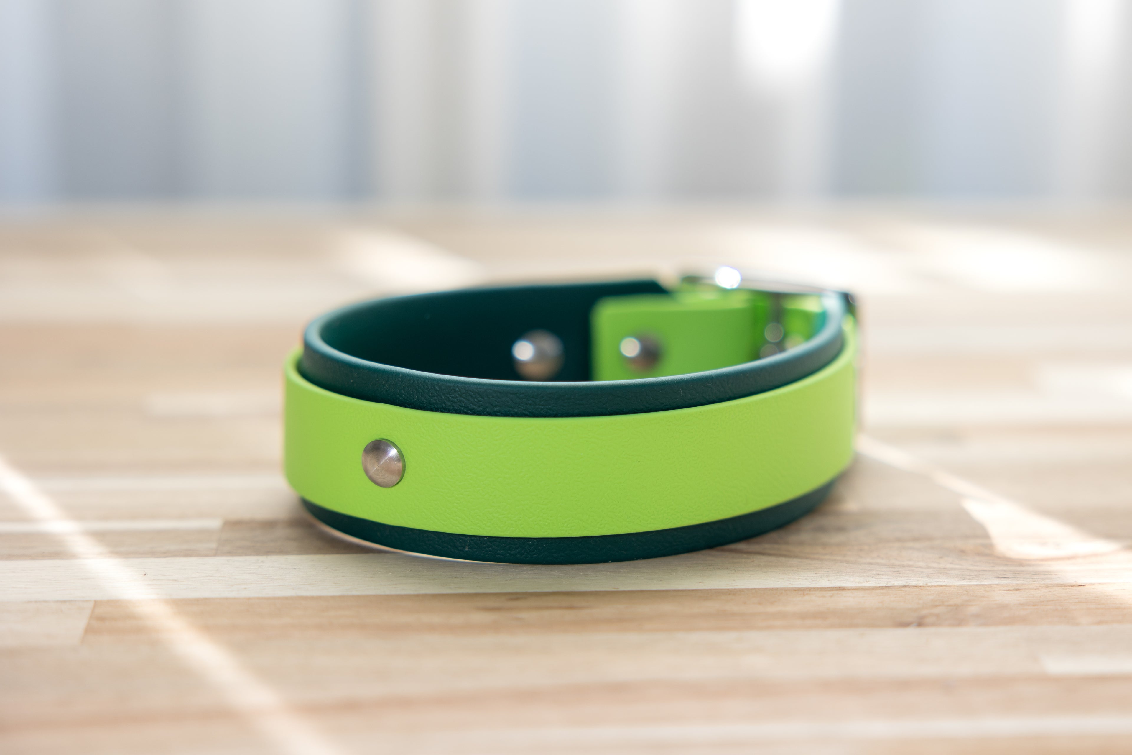 Ridge Biothane Collar - Emerald and Apple Green