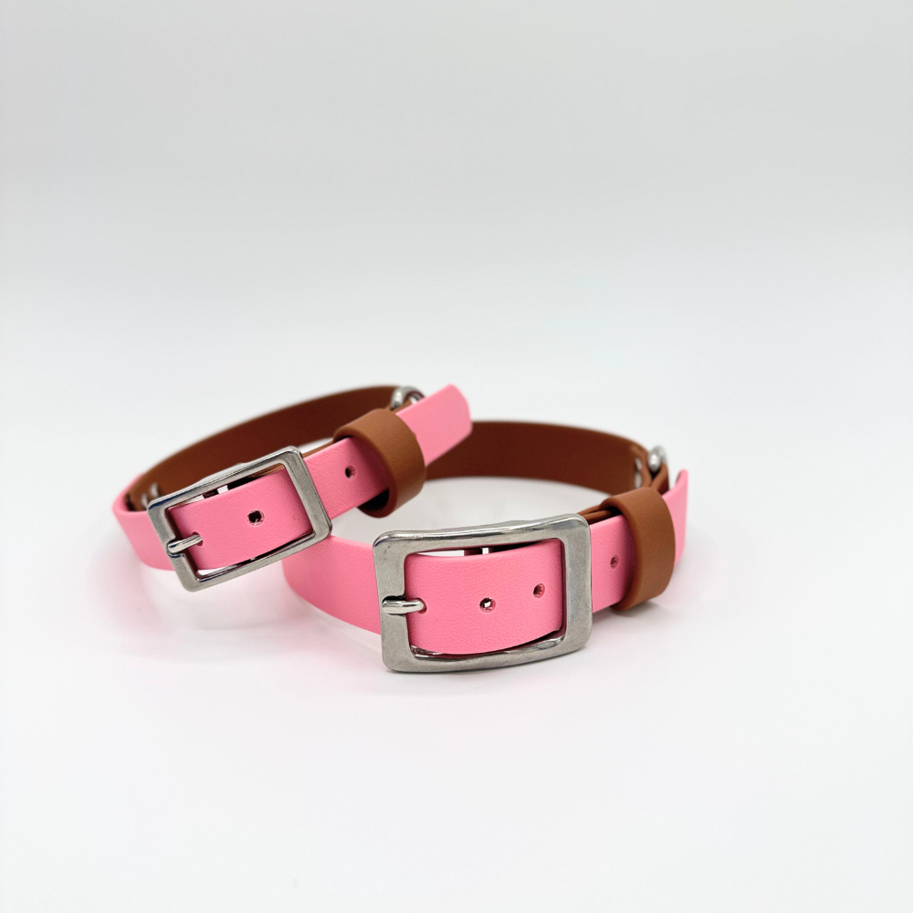Waterproof BioThane® Dog Collar - Two tone/pastel pink