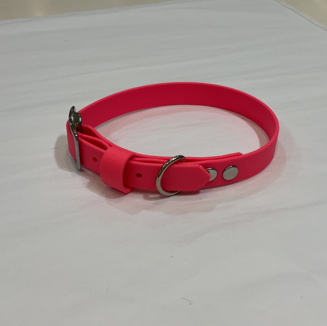 Neon pink Biothane collar