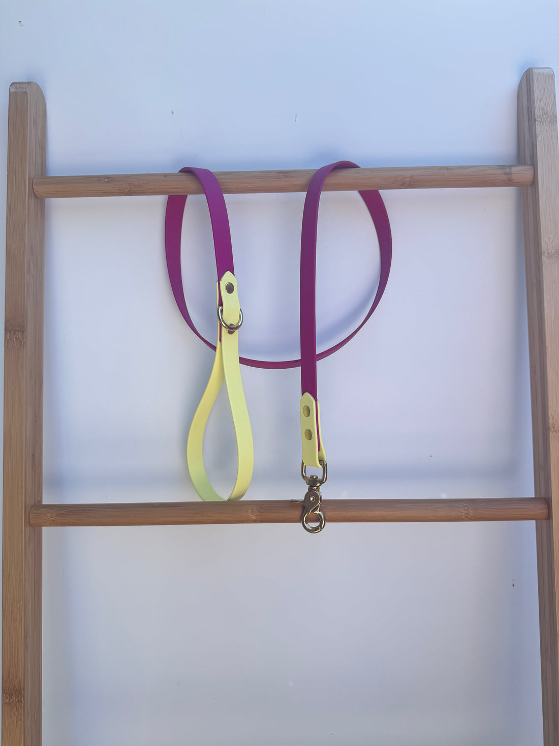 Magenta/pastel yellow Standard 1.2m Lead (brass hardware)