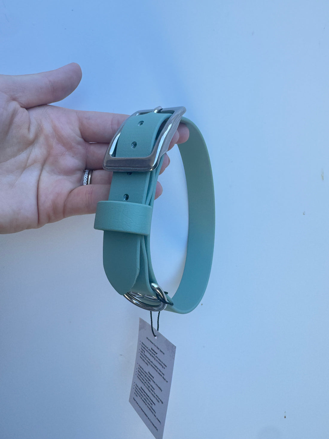 L (40-47m neck) Sage collar (2.5cm wide)