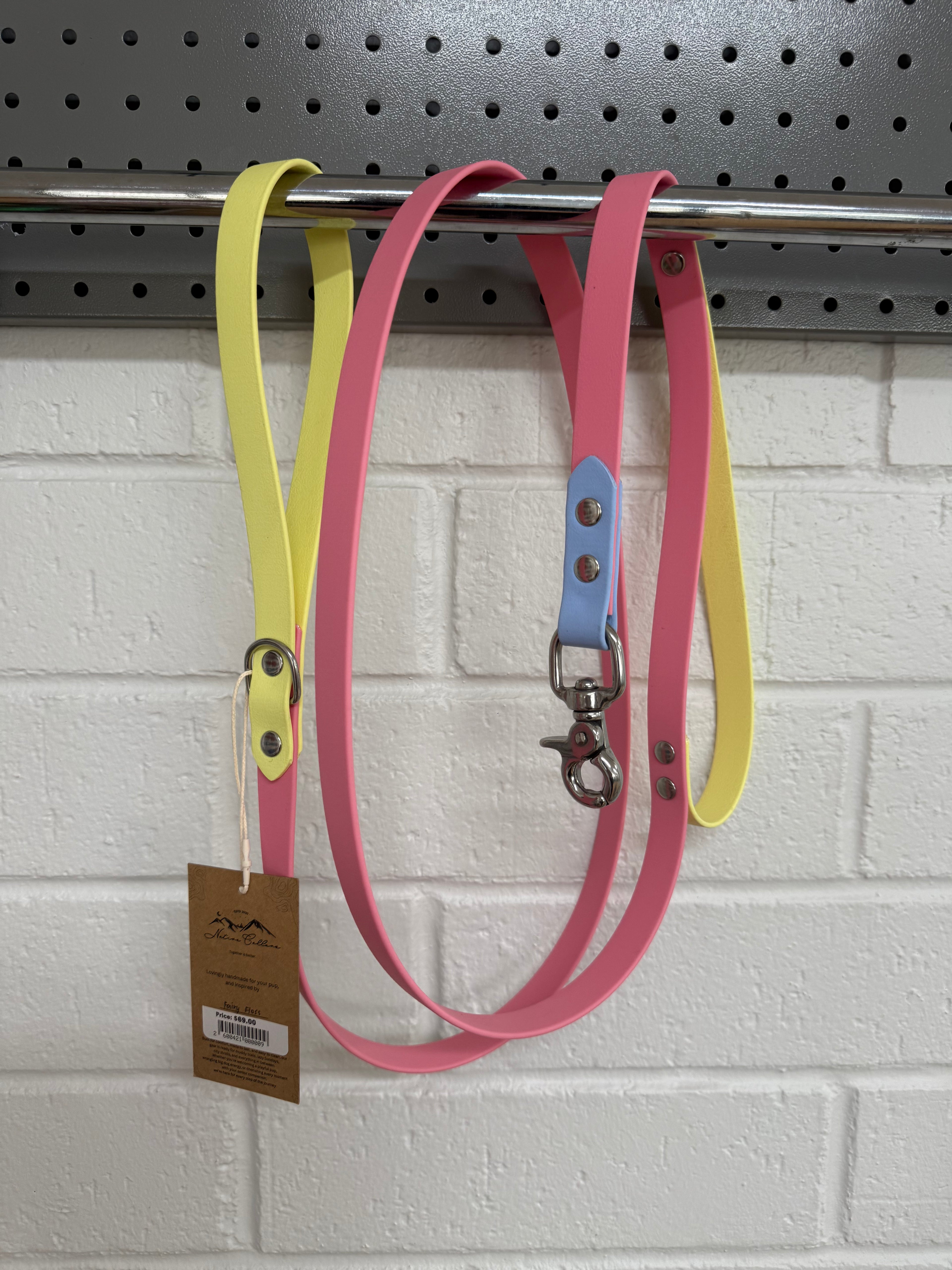 Biothane Leads Pastel Pink - With Traffic Handle 1.8m