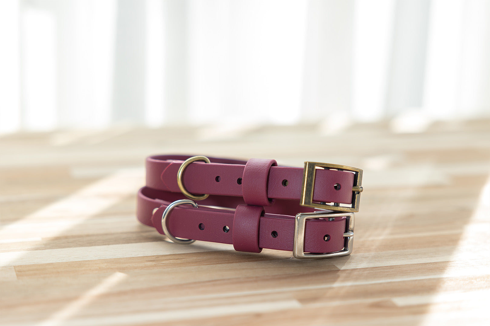 burgundy-biothane-dog-collars