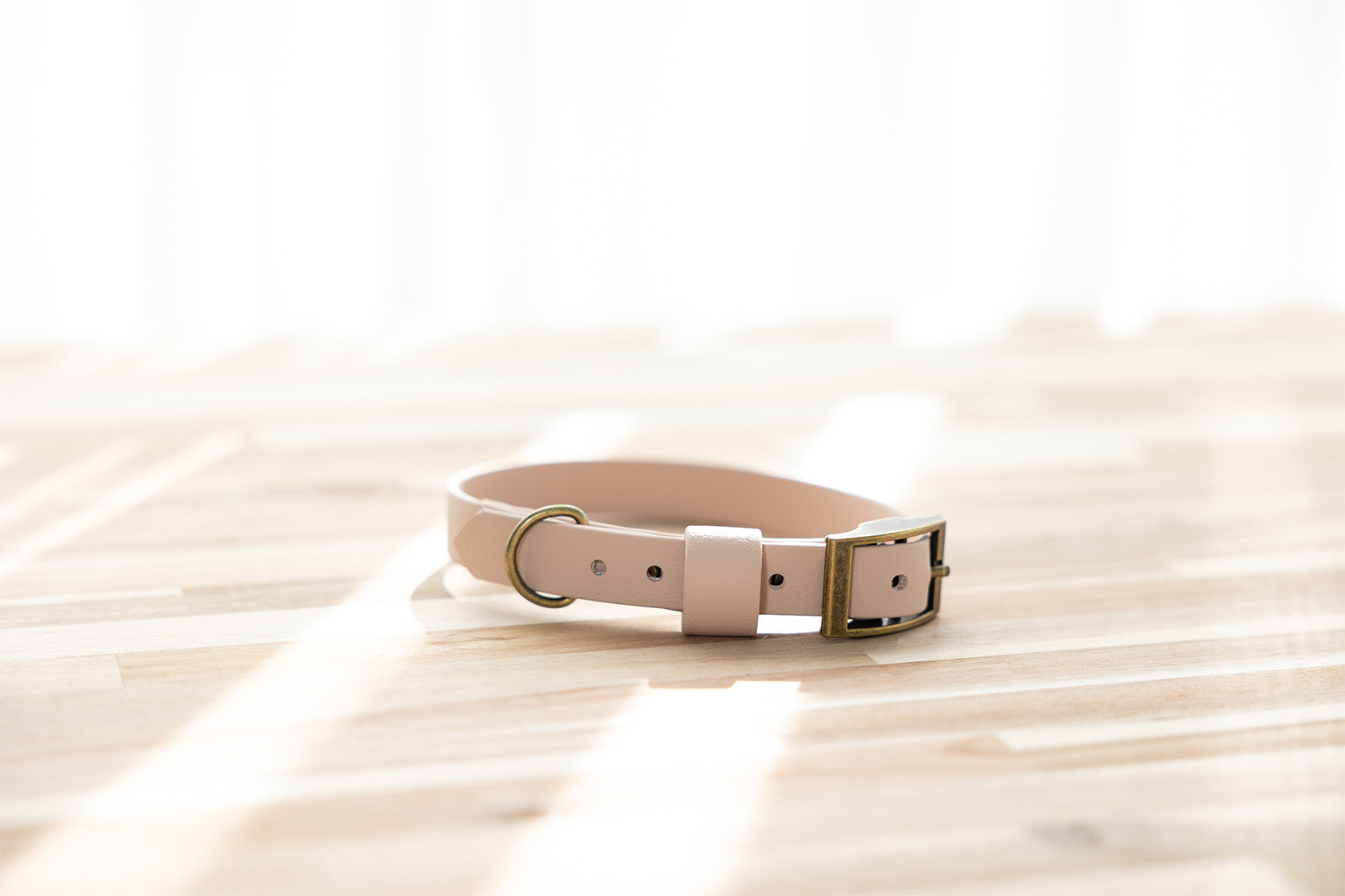 sand-biothane-dog-collar-antique-brass-hardware