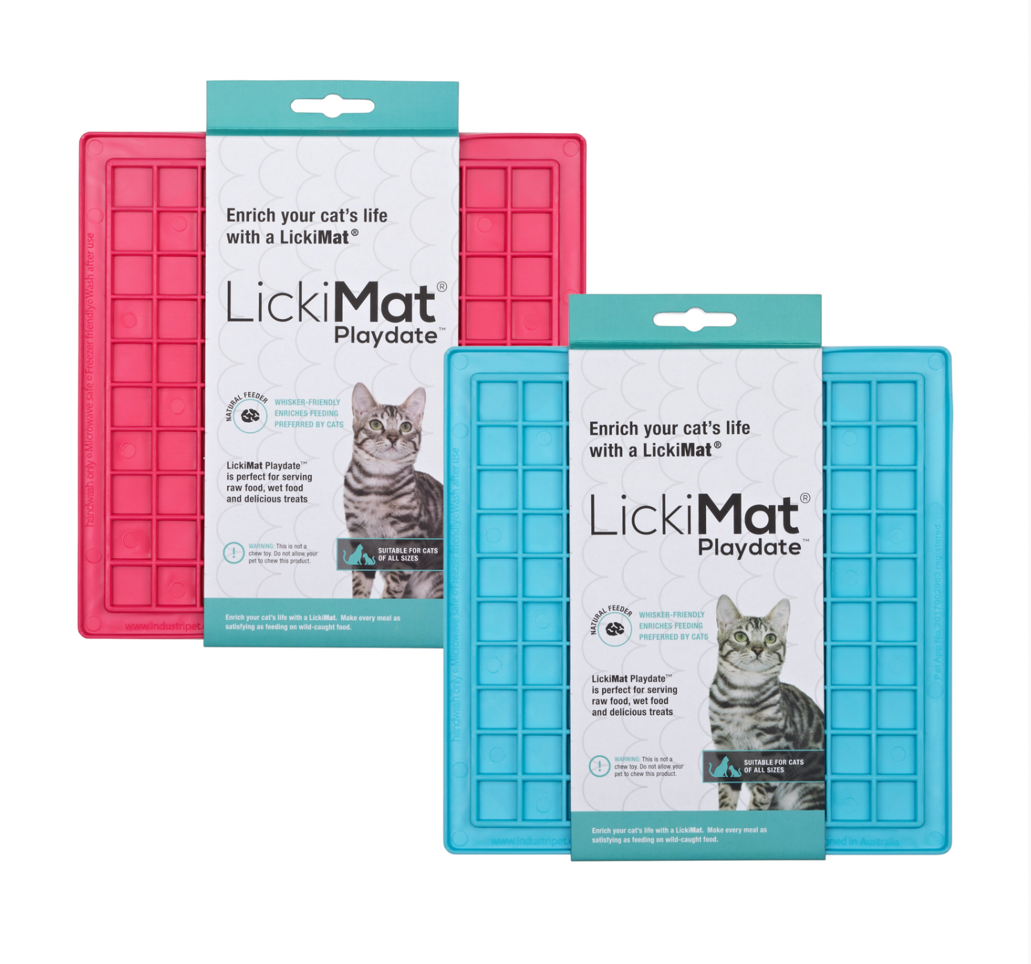 Lickimat Playdate Original Slow Food Licking Mat for Cats Native