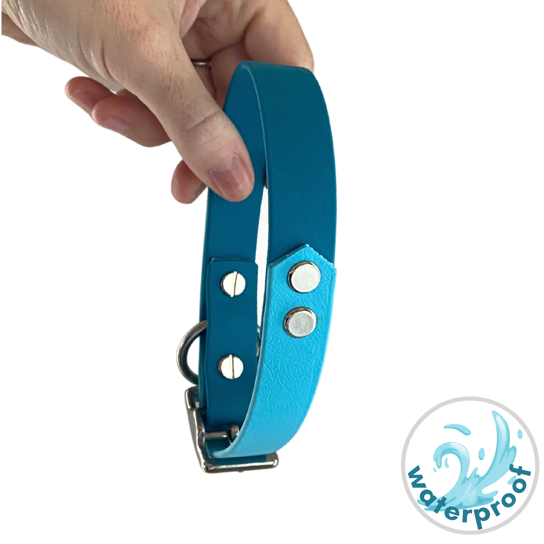 Waterproof BioThane Two Tone Dog Collar
