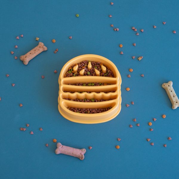 Zippy Paws Hamburger Happy Bowl Slow Feed Bowl for Dogs