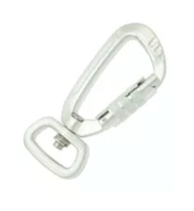 Upgrade hardware to swivel lock aluminium caribiner