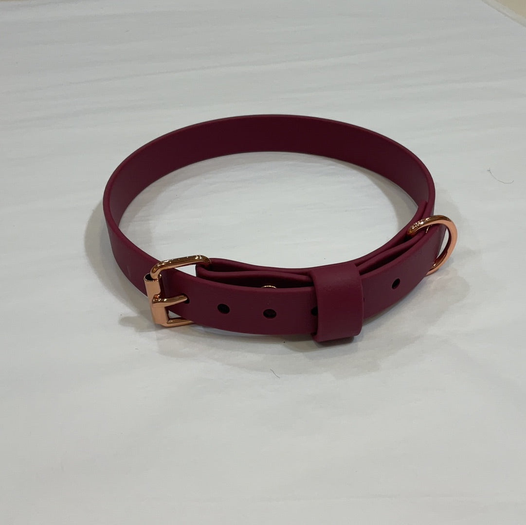 Burgundy Biothane collar