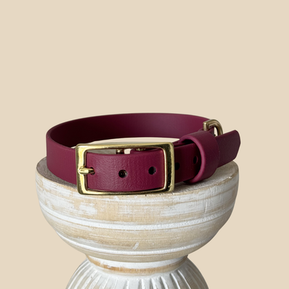 Waterproof Dog Collar - BioThane® Burgundy