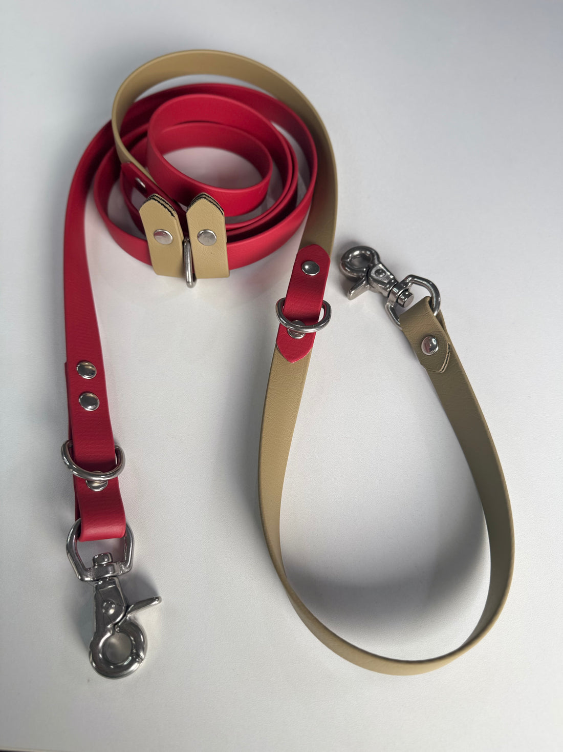 5 in 1 Multifunctional BioThane Dog Lead - Red Earth