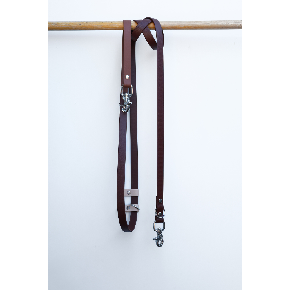 Brown Chocolate Biothane dog leash with Multifunctional 