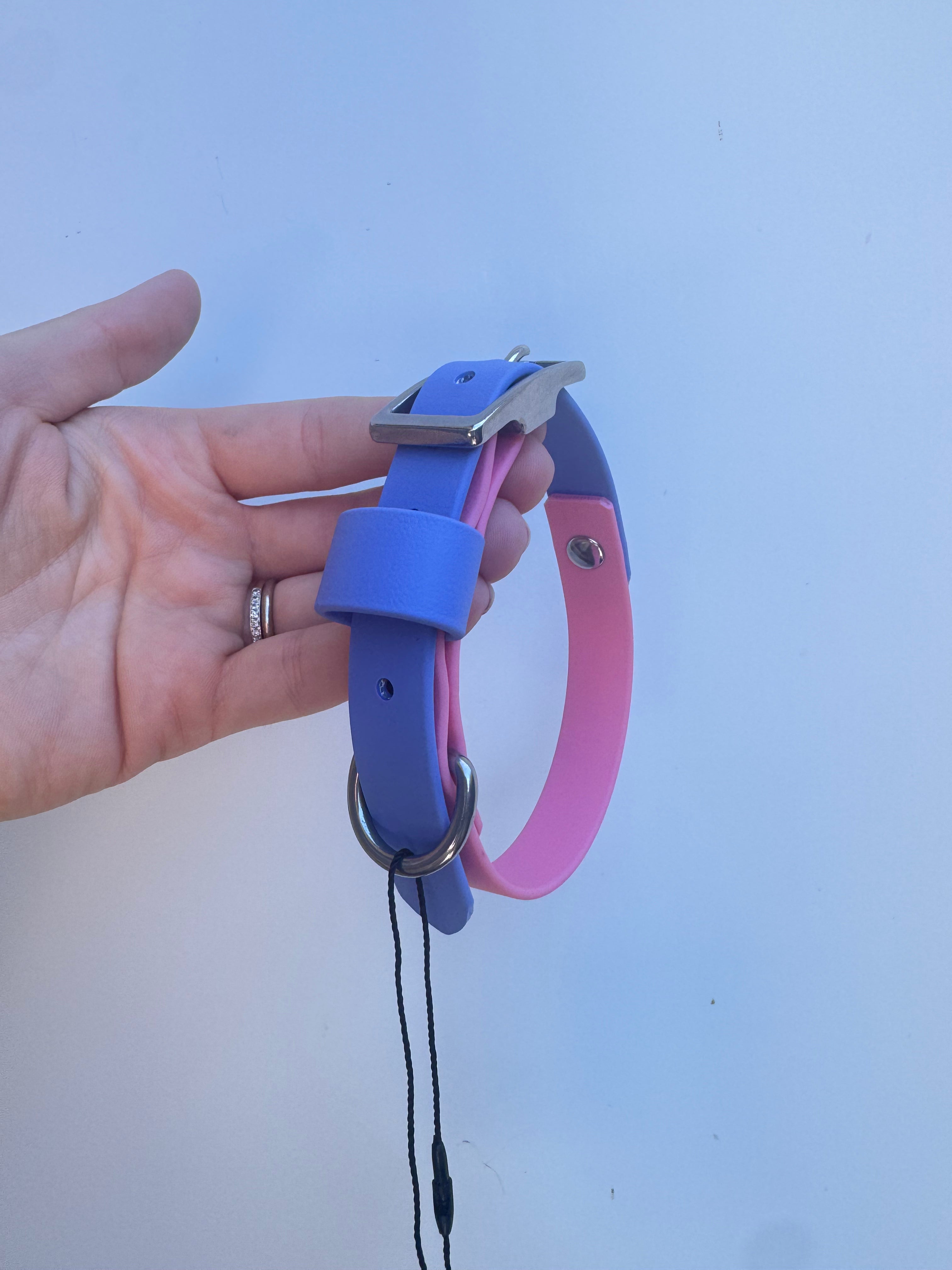 S (30-37m neck) Perwinkle/Pastel Pink Collar