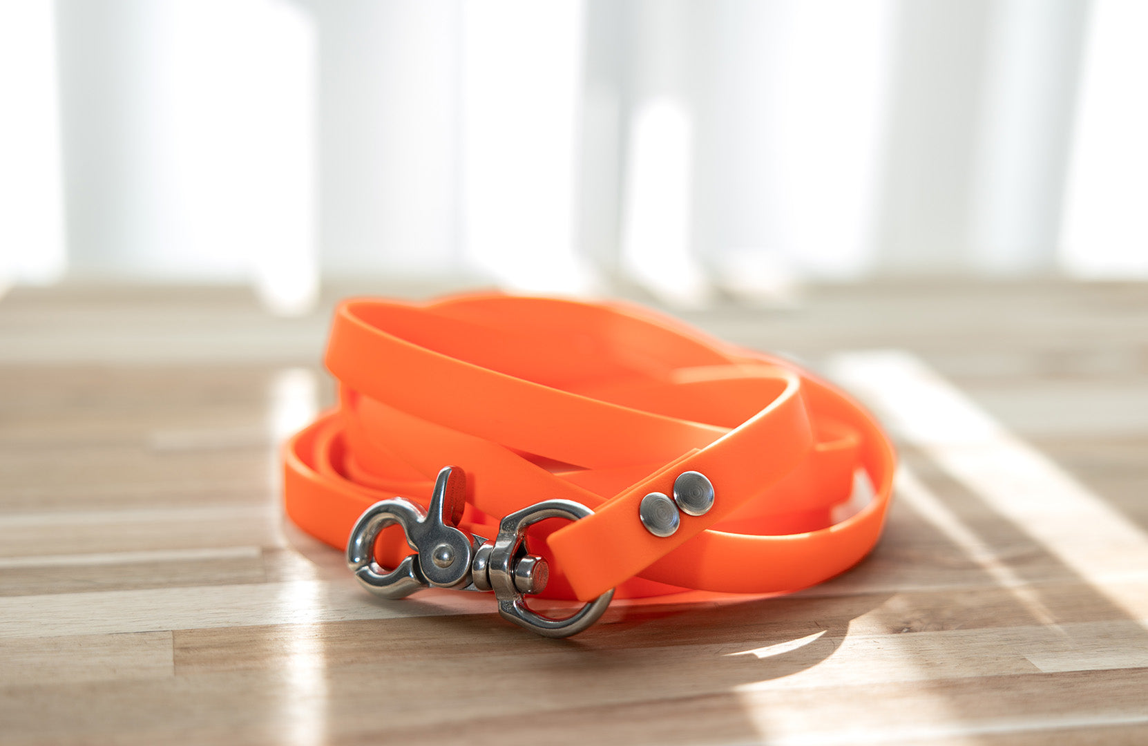 Orange-biothane-long-line-dog-lead