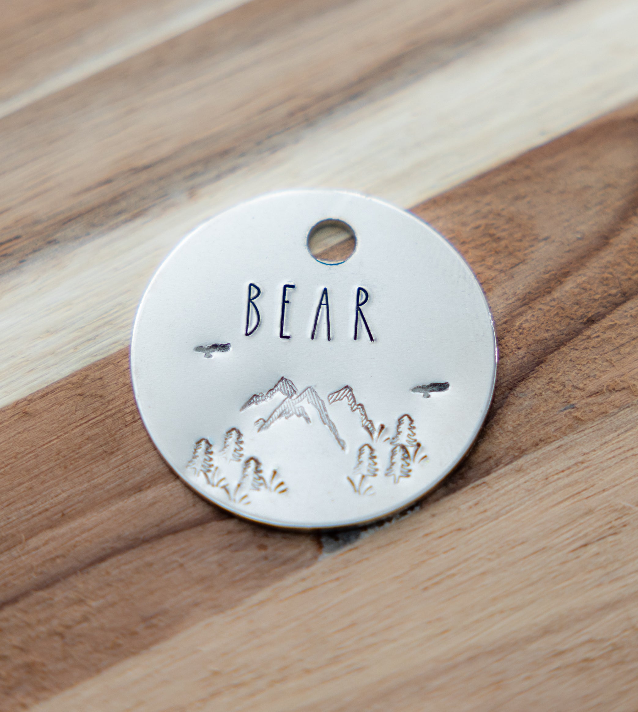 Native Dog Metal Tag - Mountains