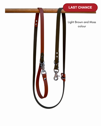 Light Brown and Moss Biothane 5 in 1 Dog Leash - Last Chance